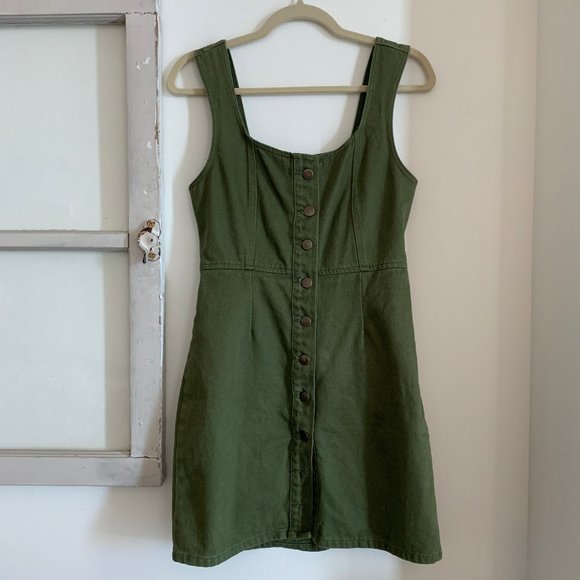 Button-Up Tank Dress (moss denim) - Picture 2 of 6